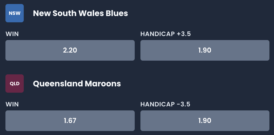 State of Origin odds on Betright as of Wed 5th July, 3pm